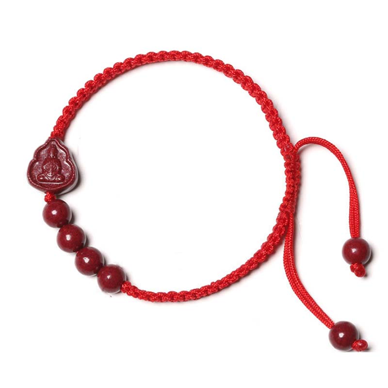 Crafted with traditional red cord and natural cinnabar Maitreya pendant with beads, this bracelet symbolizes joy, prosperity, and peace. As a symbol of auspicious tolerance, Maitreya is a lucky guardian for zodiac years or daily wear, adding warmth and blessings to life.