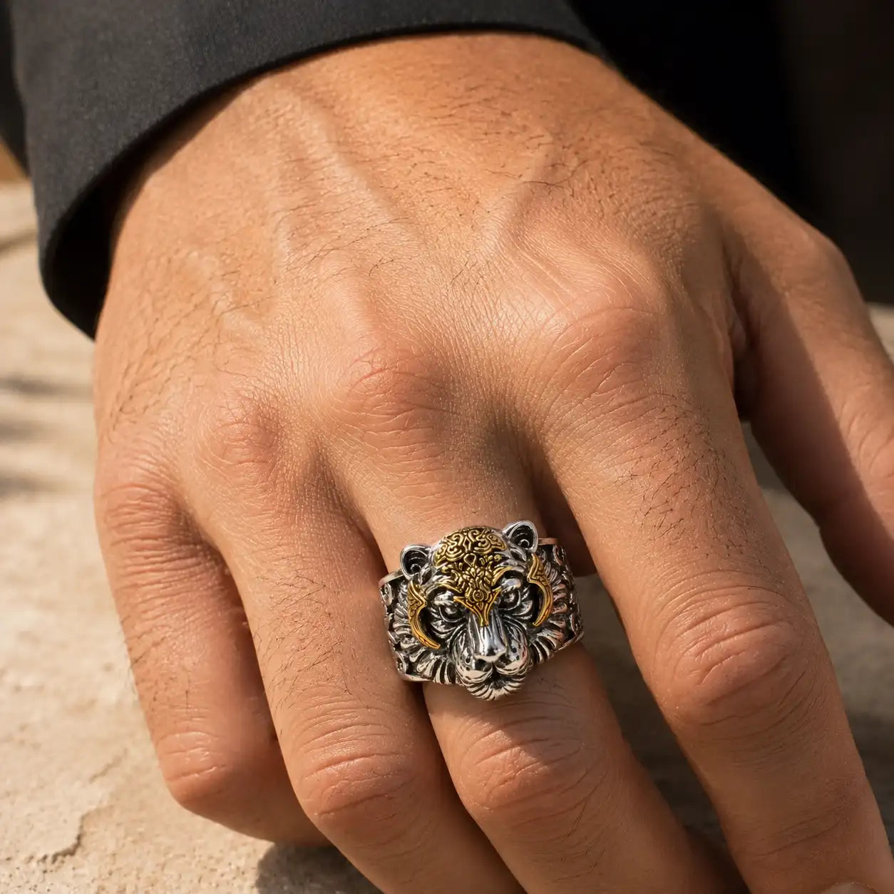 925 Silver Tiger Ring