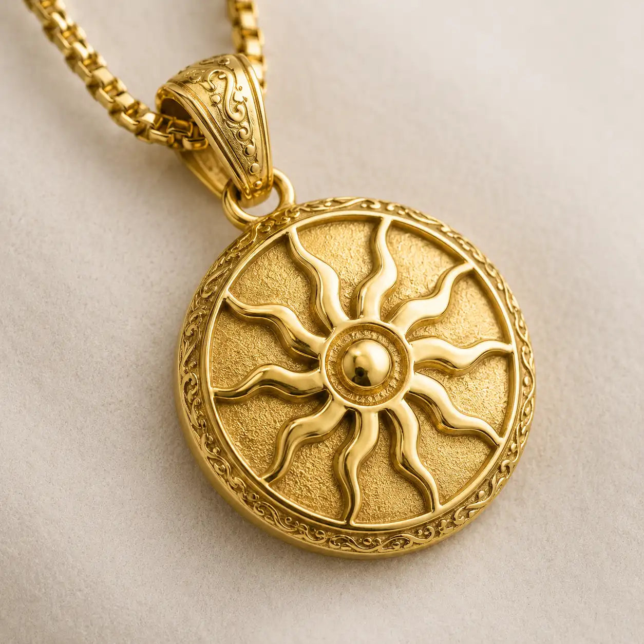 Radiant Luck Sun Pendant Necklace