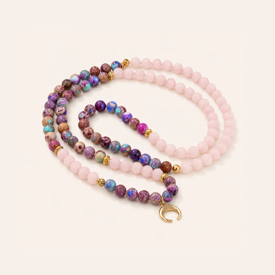 Mixed Stone Moon Necklace