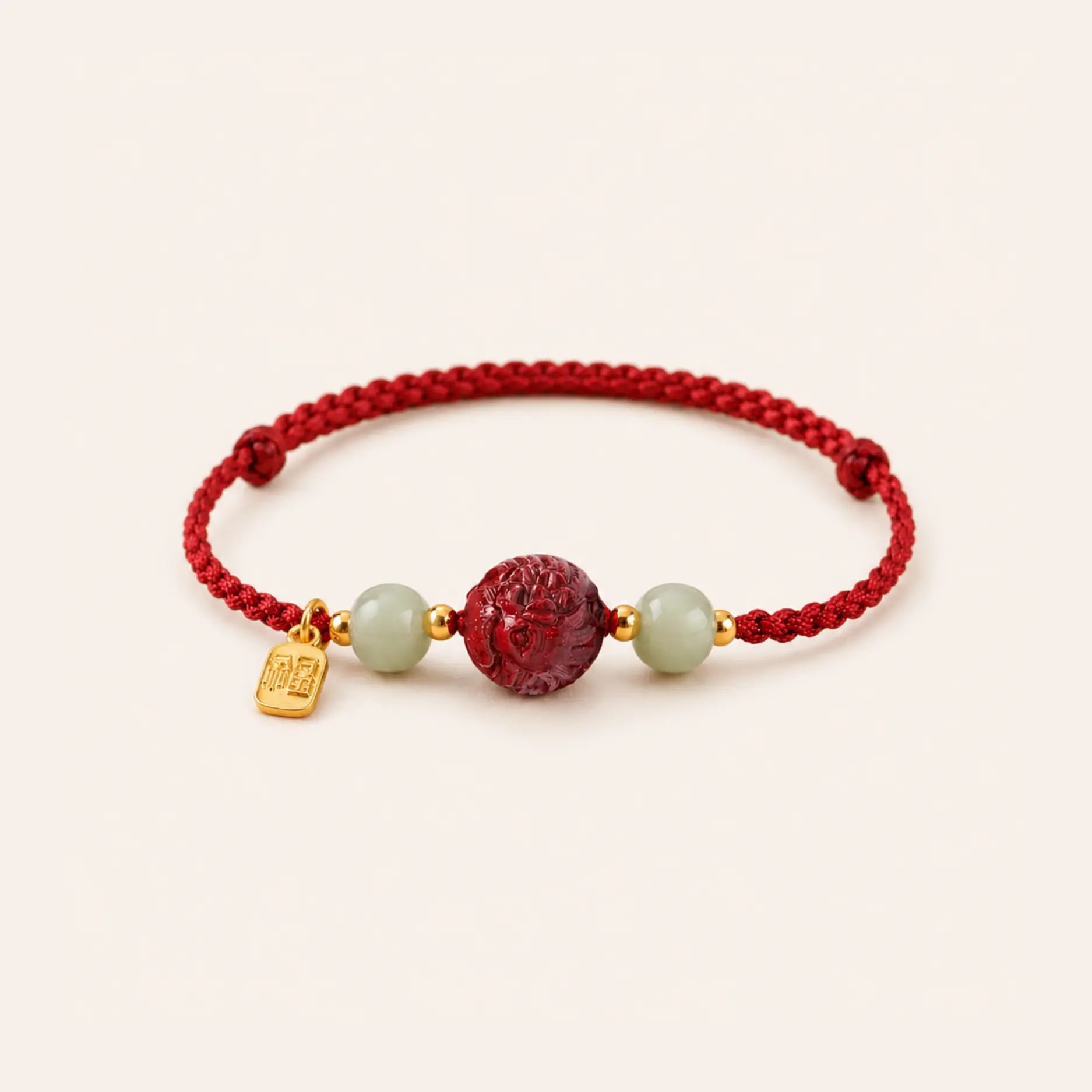 Red Cinnabar Rooster Zodiac Bracelet