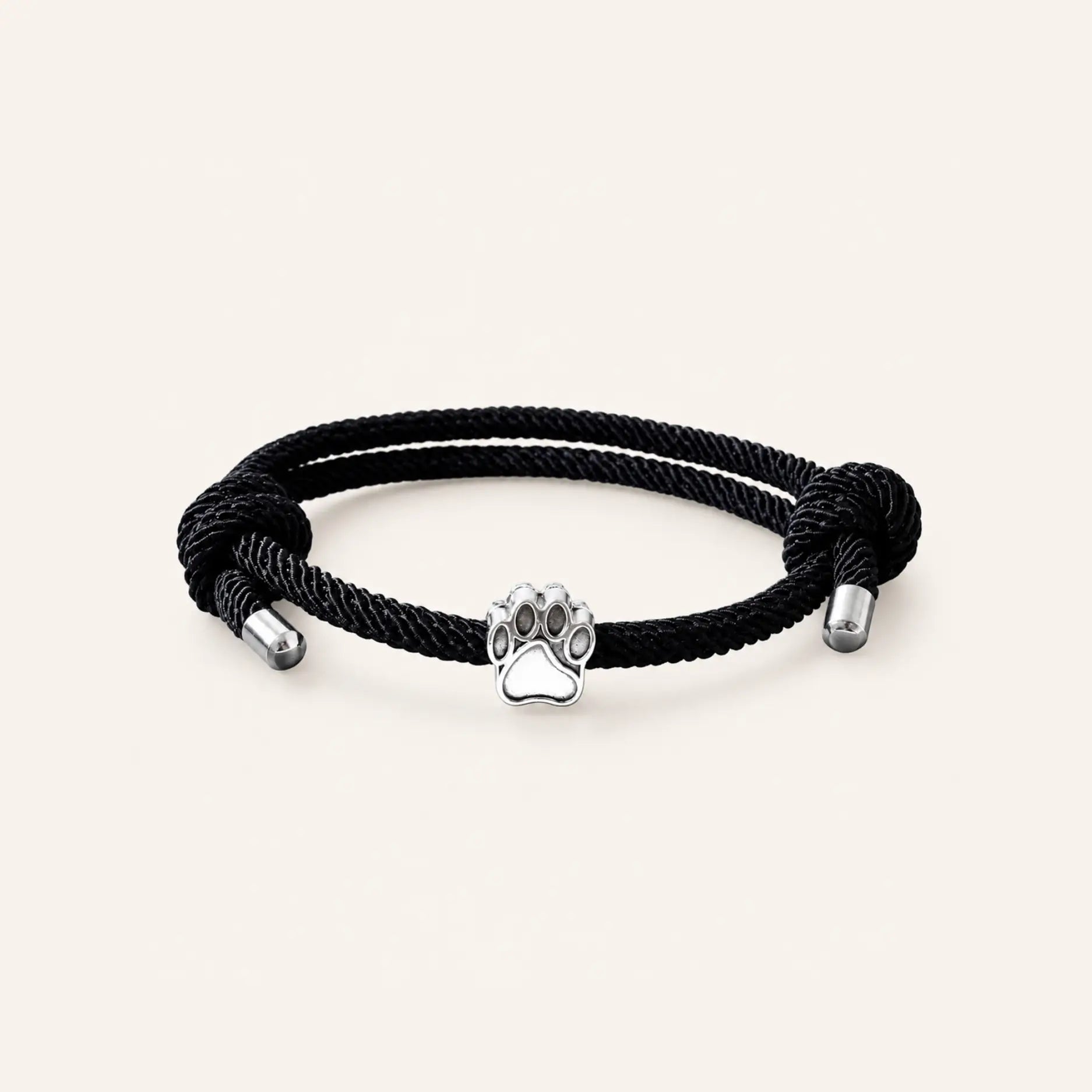 Black Cord Dog Paw Bracelet
