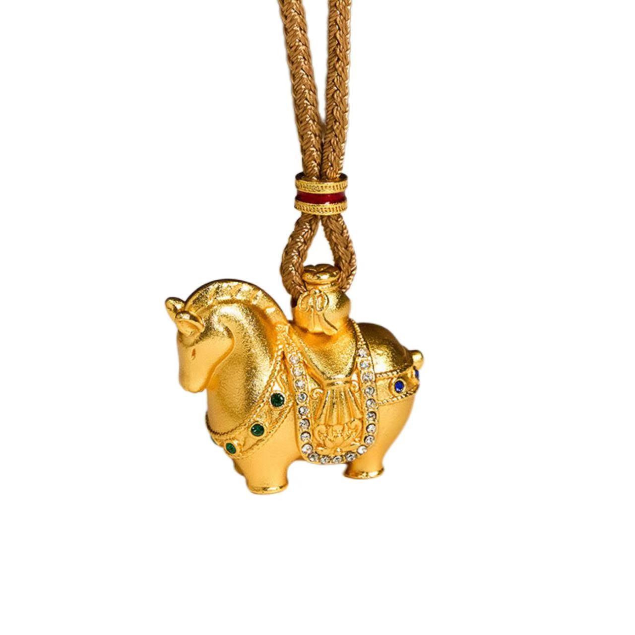 Radiant Horse Gold-Plated Statement Necklace