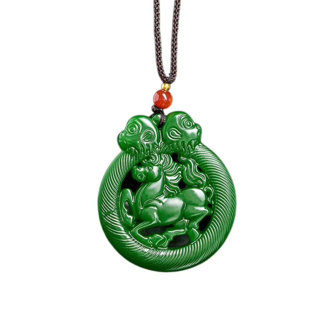 Dual-Sided Hetian Jade Prosperity Pendant