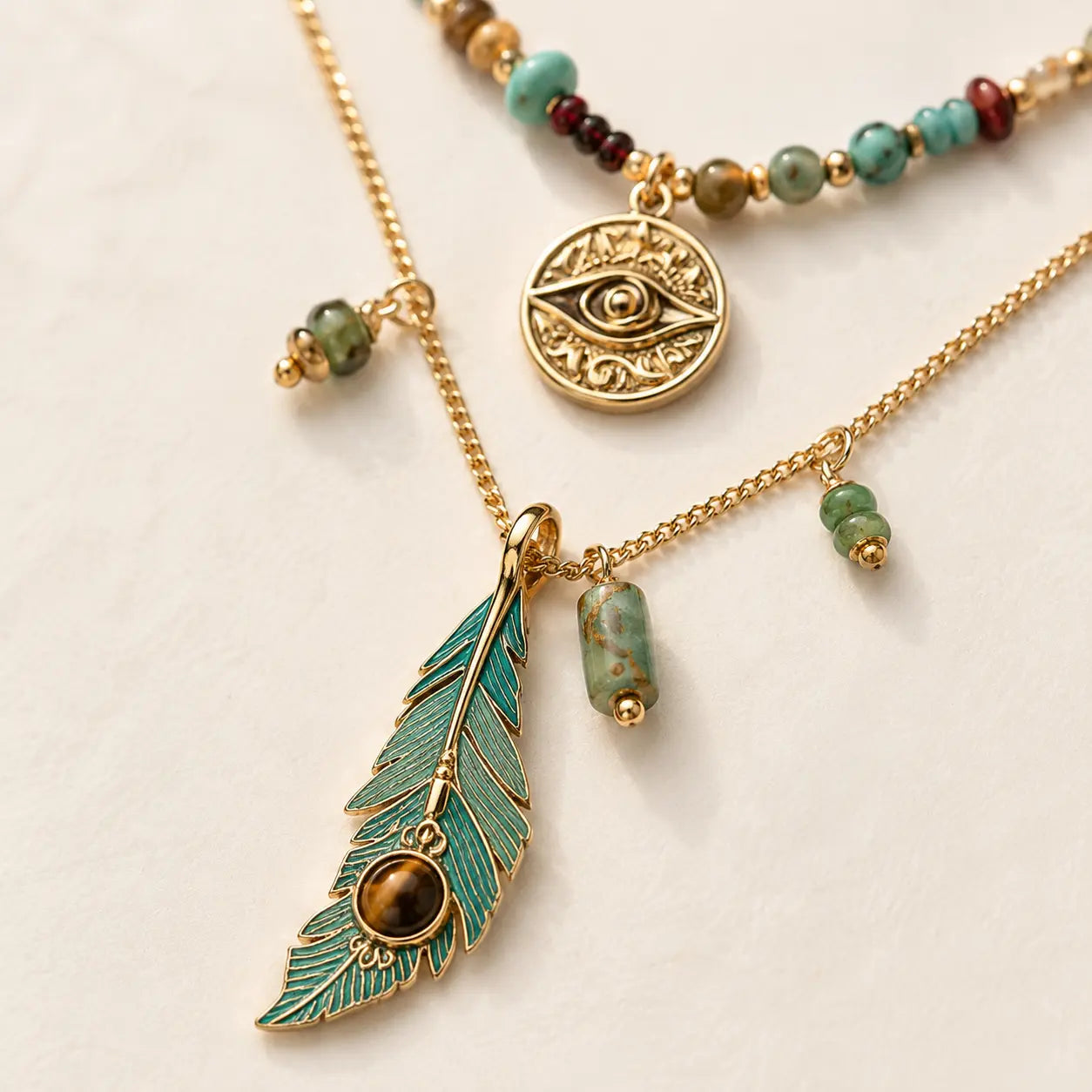 Vintage Calm Feather Necklace