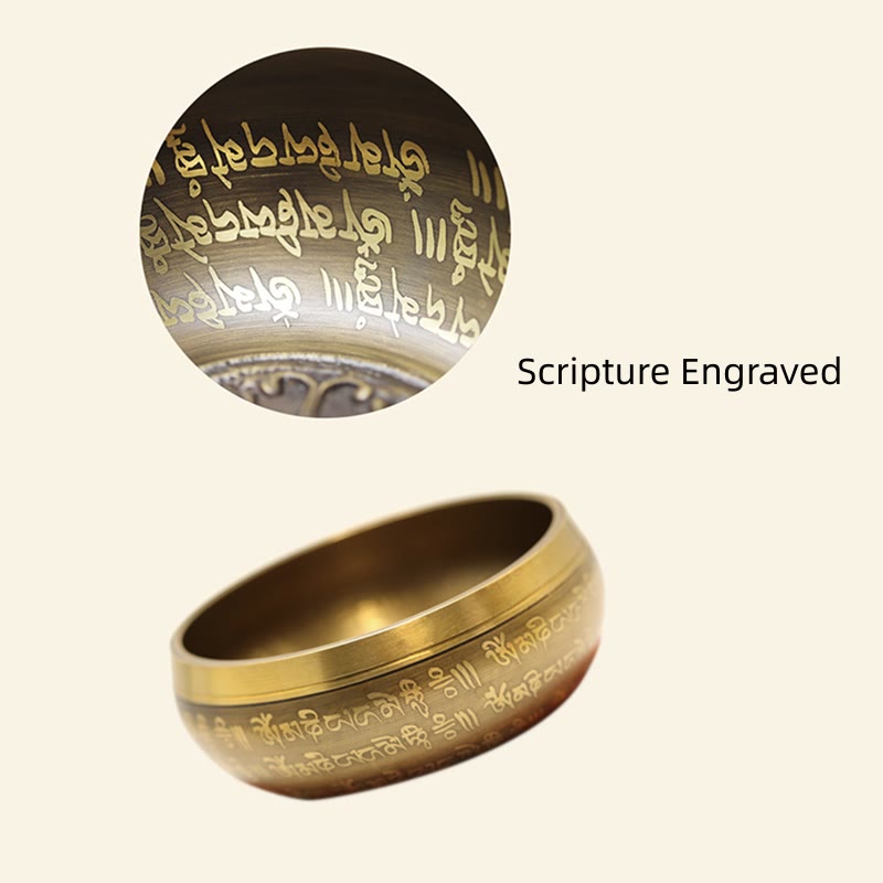 Tibetan Sacred Bronze Meditation Sound Bowl Set
