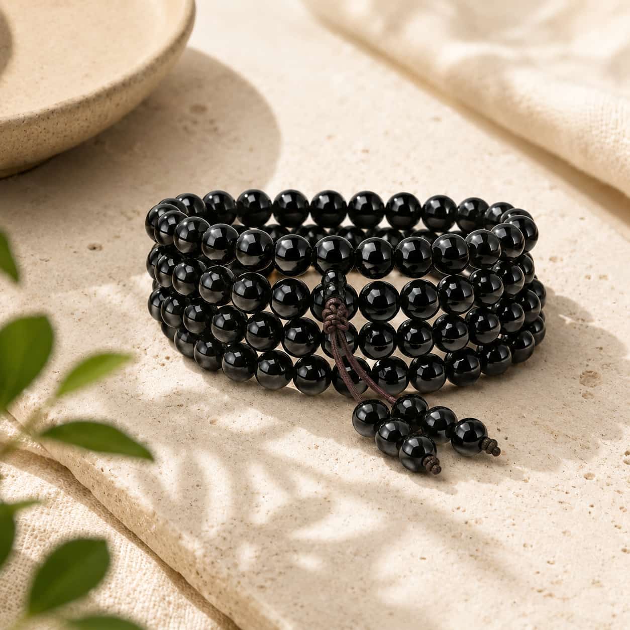 Black Obsidian Round Beads