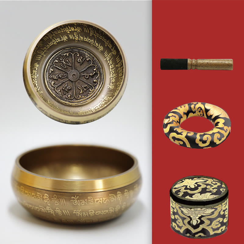 Tibetan Sacred Bronze Meditation Sound Bowl Set