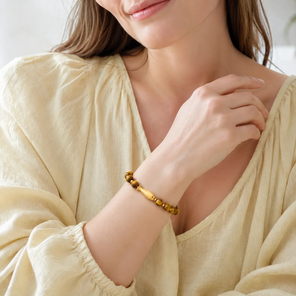 Prosperity Tiger Eye Goldfish Bracelet