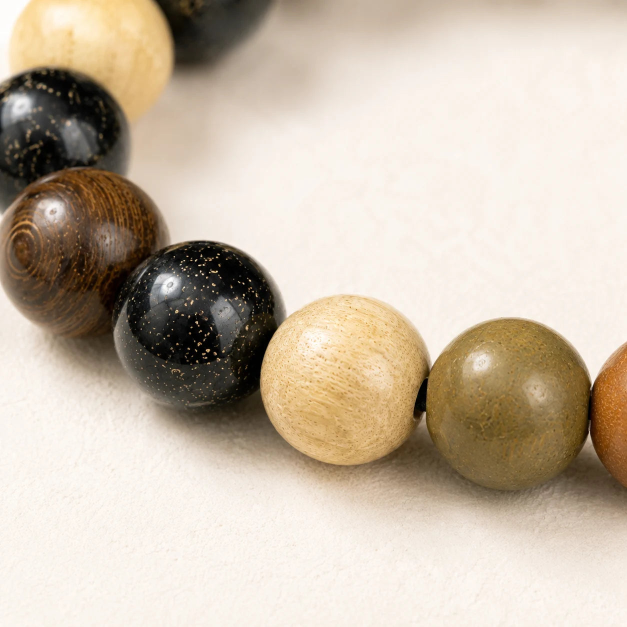 Mixed Wood Fu Bead Bracelet