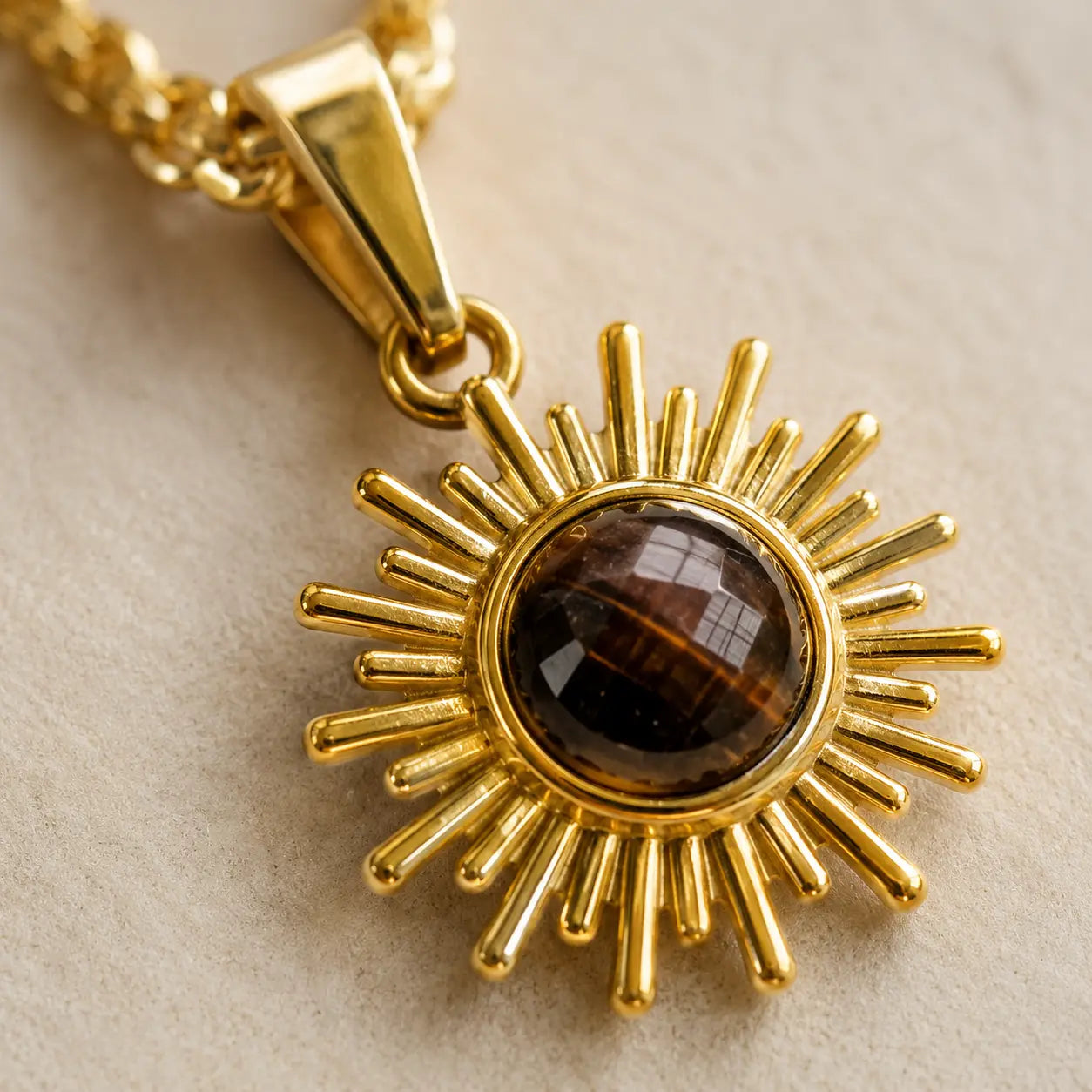 Radiant Sunburst Tiger Eye Necklace