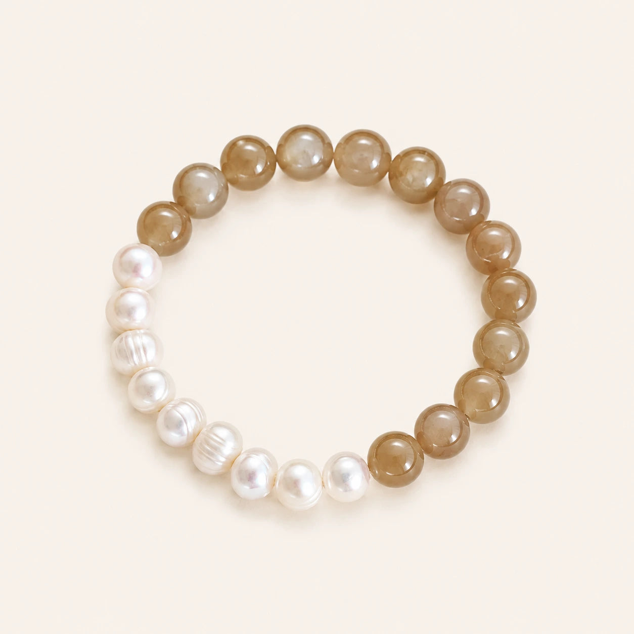 Cocoa Moonstone Pearl Bracelet