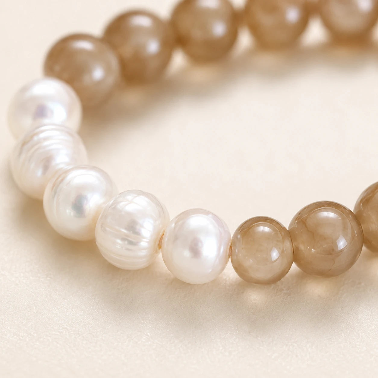 Cocoa Moonstone Pearl Bracelet