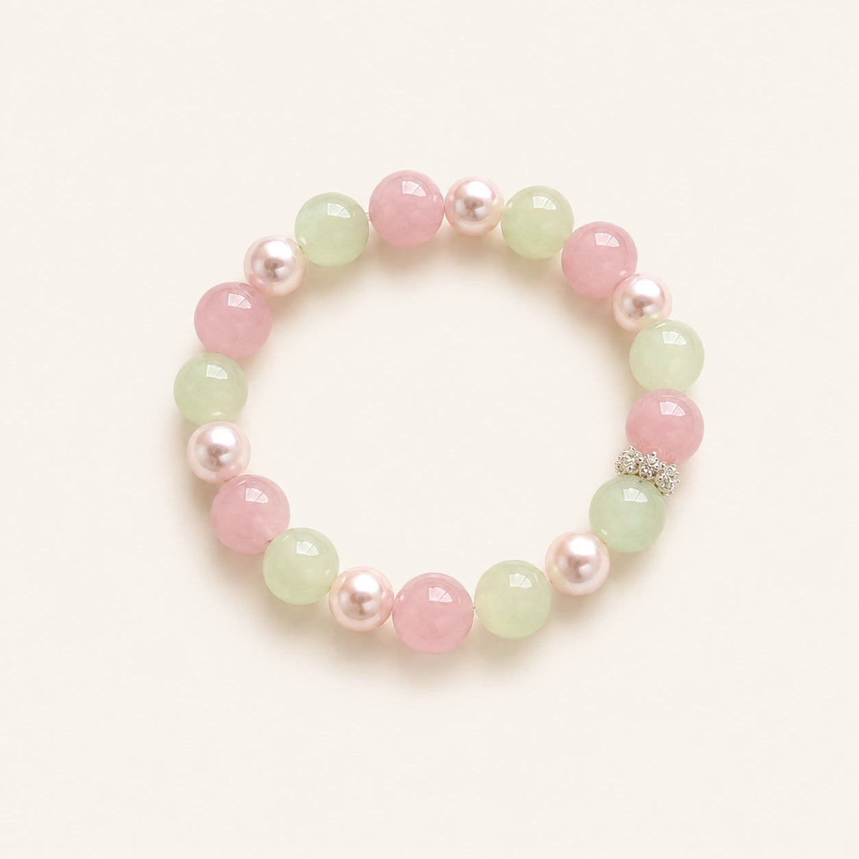 Jasmine Rose Quartz Prehnite Bracelet