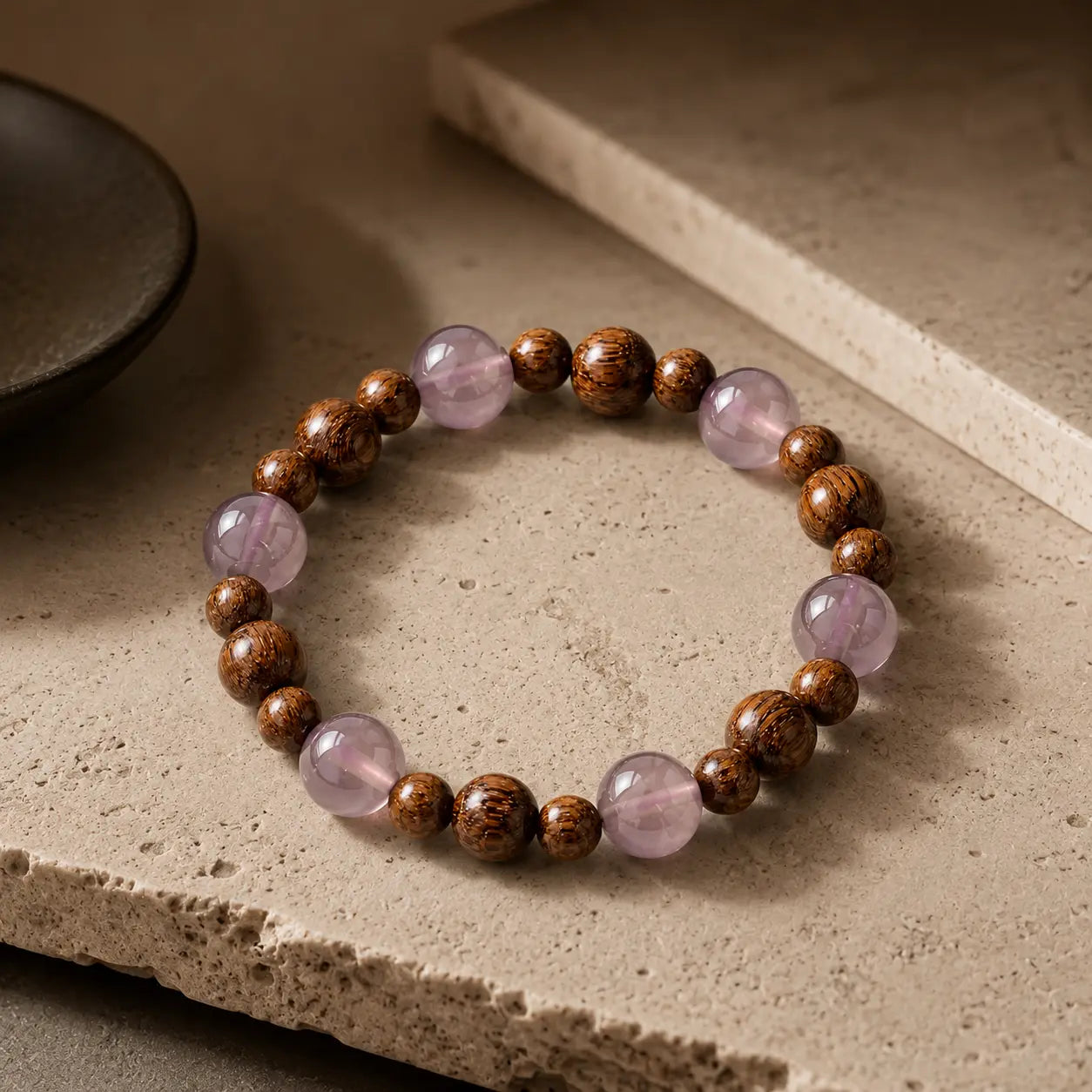 Smoky Agate Sandalwood Bracelet