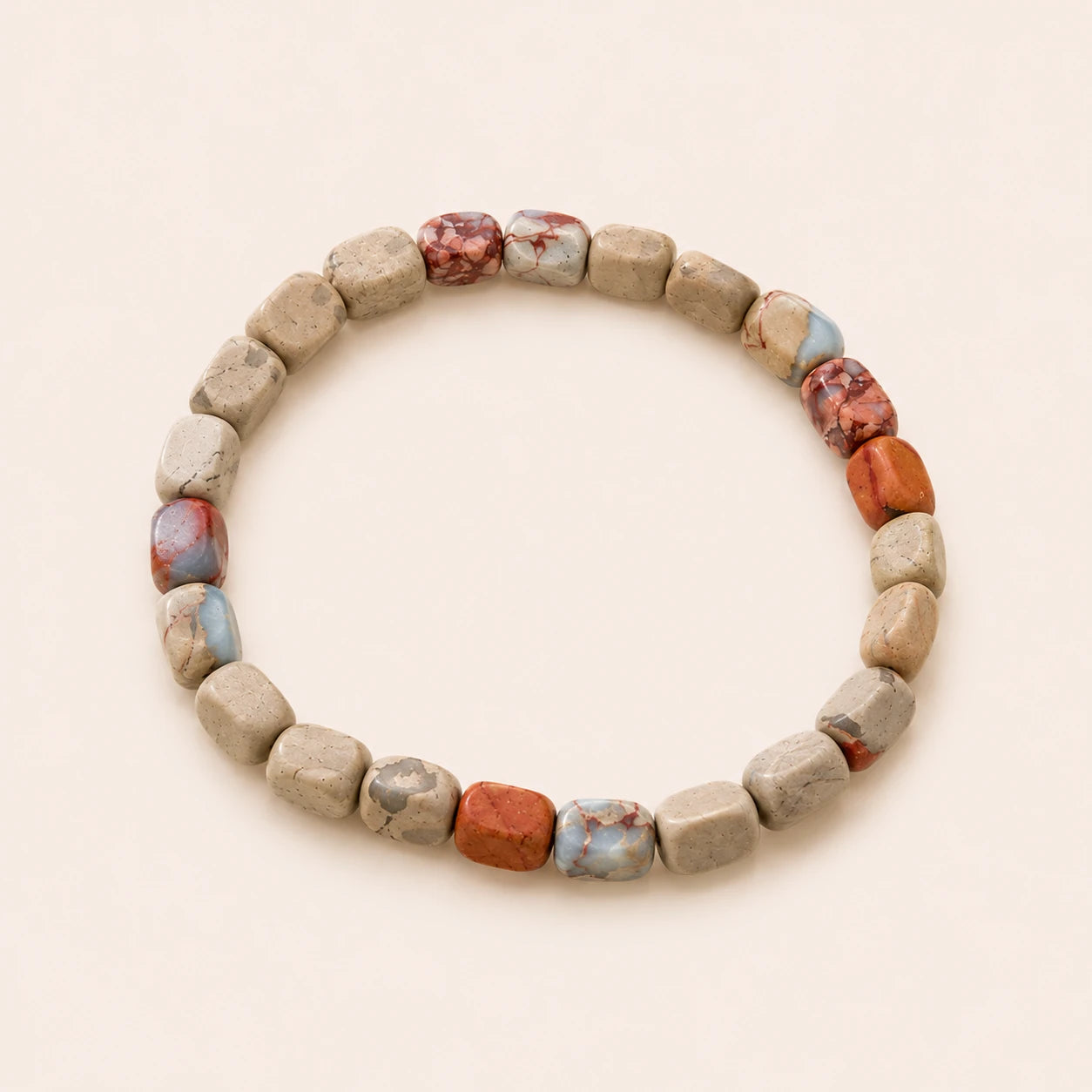 Shoushan Stone Square Bead Bracelet