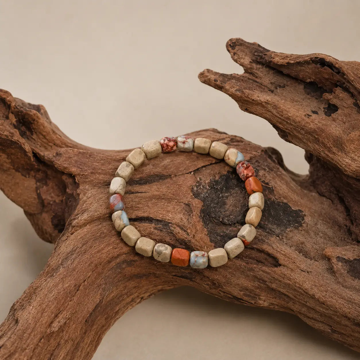 Shoushan Stone Square Bead Bracelet