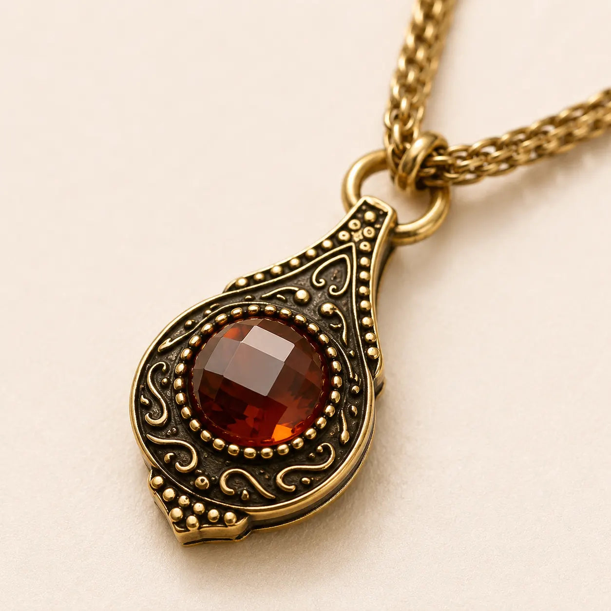 Crimson Tear Vintage Necklace