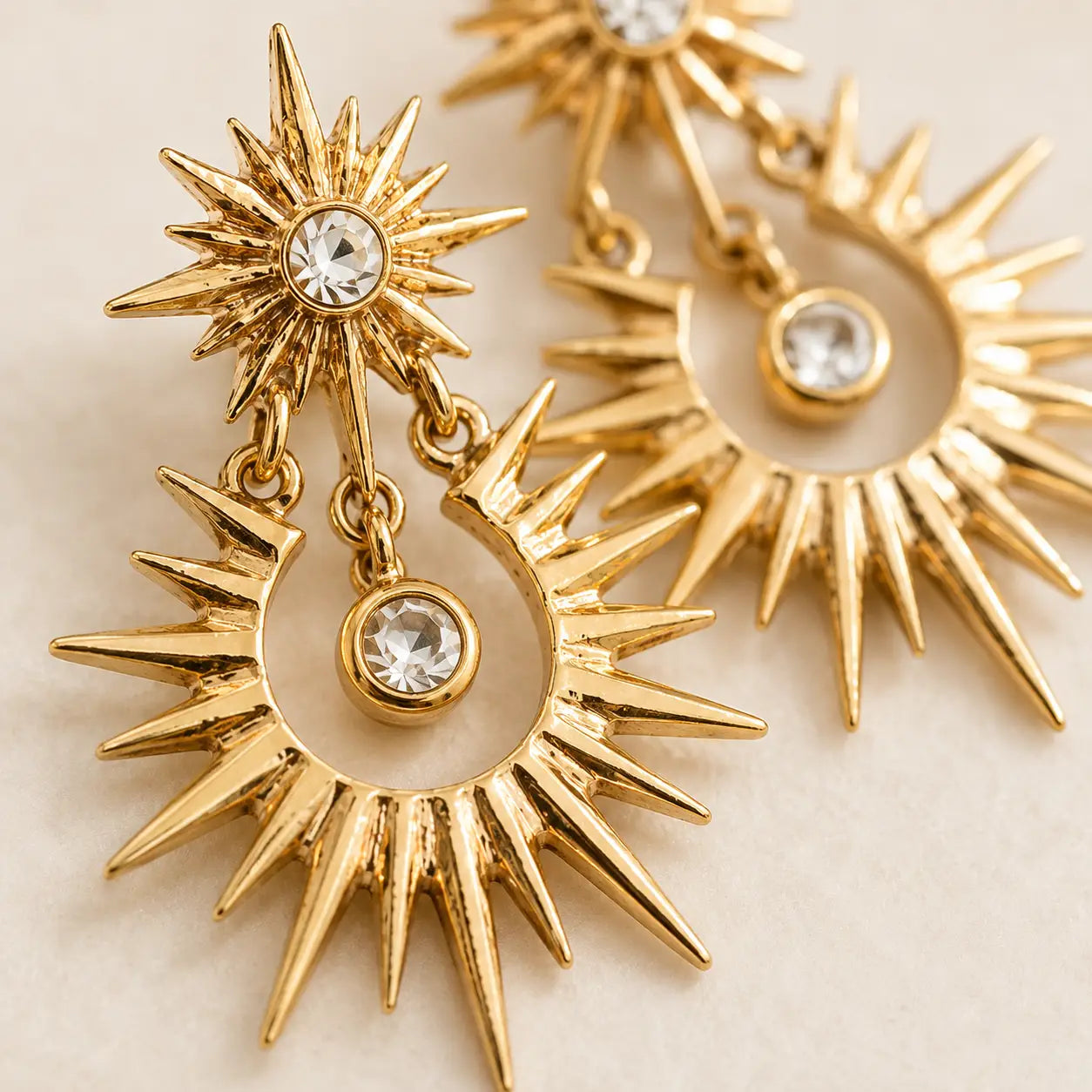 Vintage Starburst Zircon Earrings