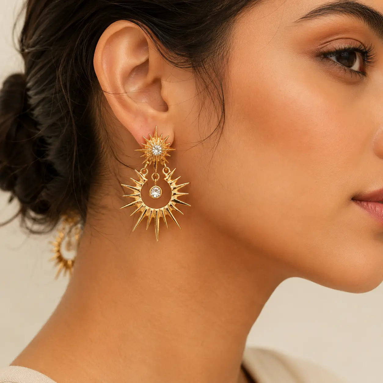 Vintage Starburst Zircon Earrings