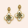 Green Clover Vintage Earrings