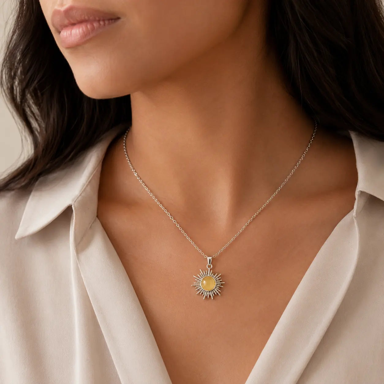 Bohemian Sun Pendant Necklace