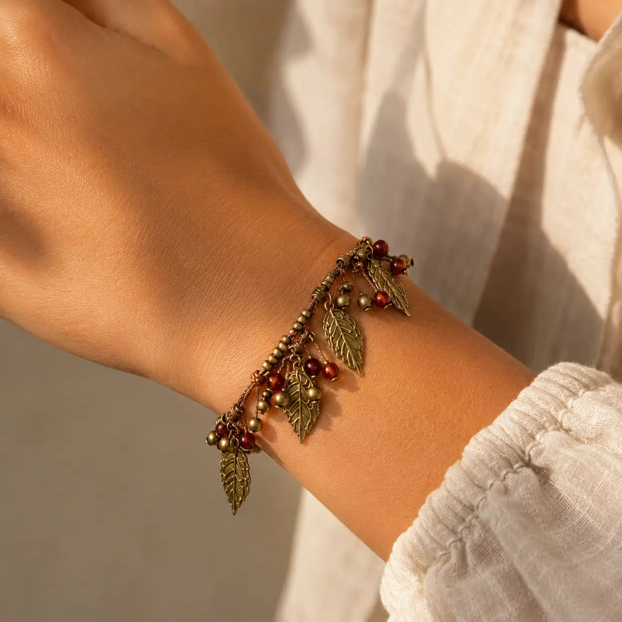Bohemian Vine Leaf Bracelet