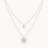 Twin Butterfly Layered Necklace