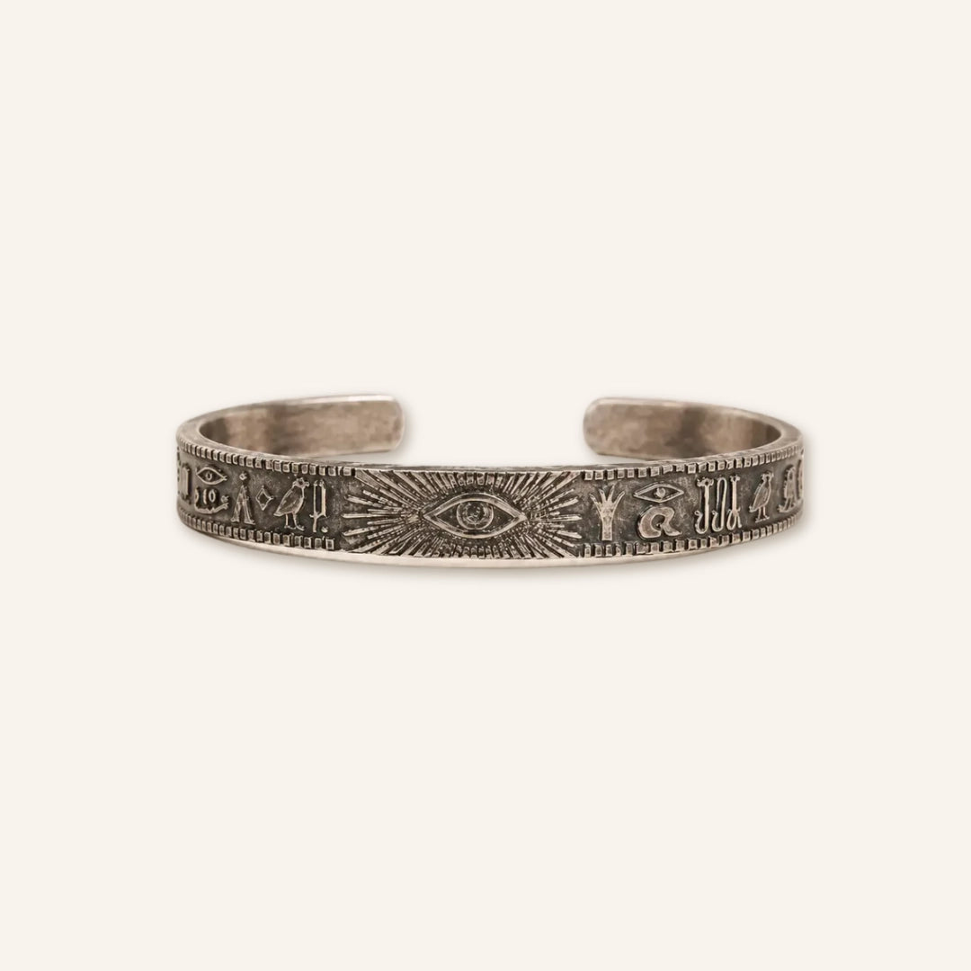 Tibetan silver eye cuff bracelet by TheFuMaster