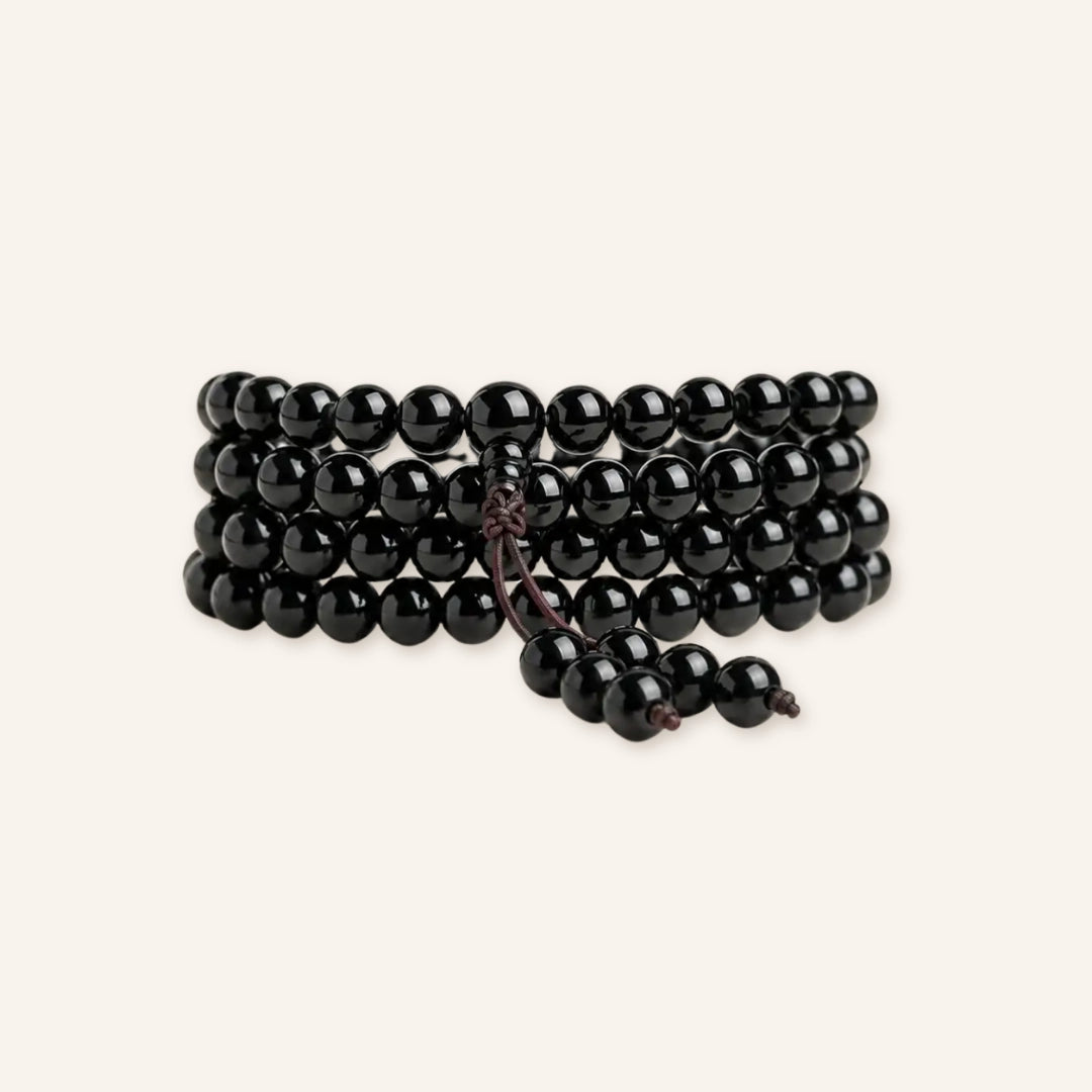 Black obsidian round beads by TheFuMaster