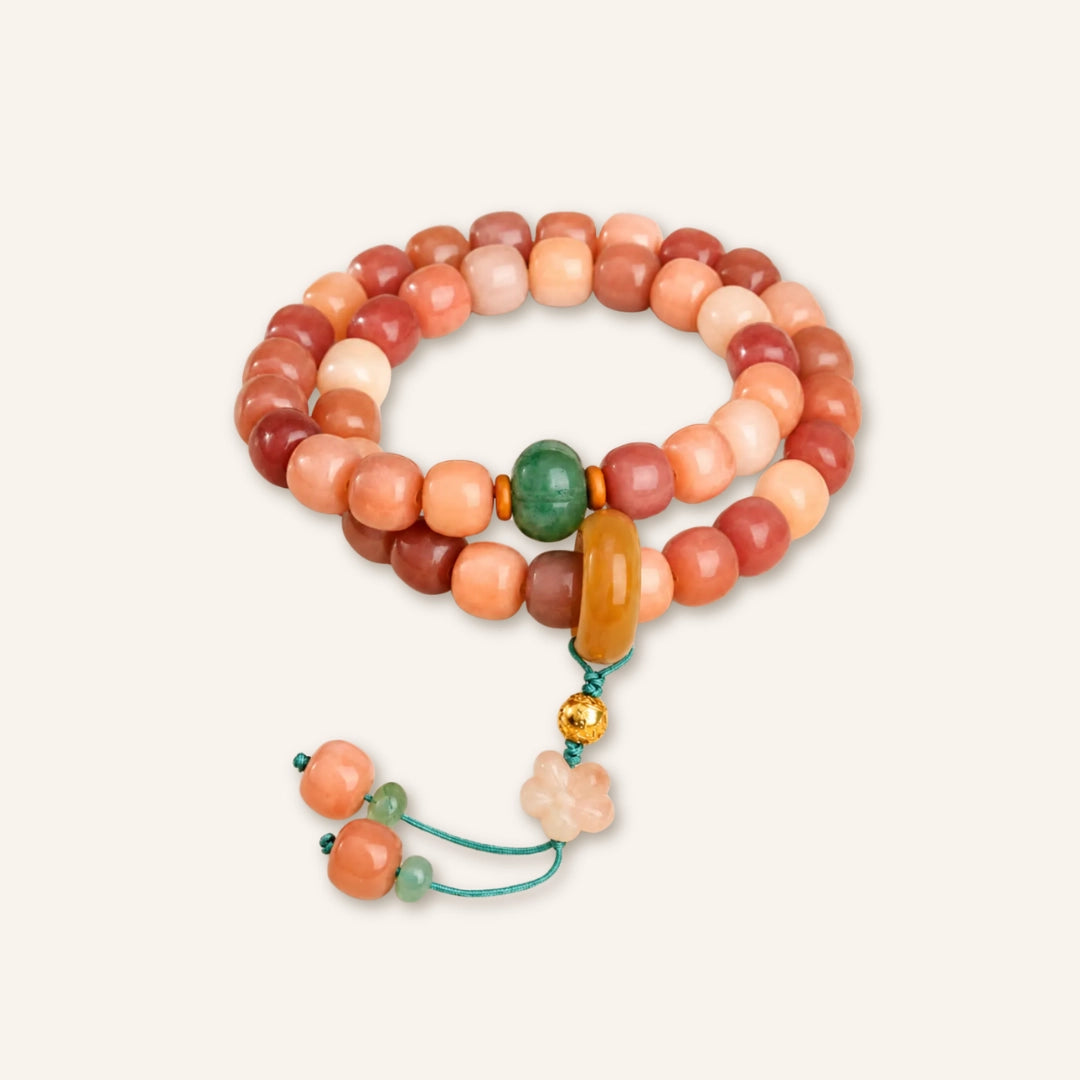 Blush red bodhi mala bracelet by TheFuMaster