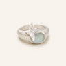 Vintage Butterfly Moon Ring featuring a silver-tone adjustable band, soft light blue moon-shaped centerpiece, and raised butterfly detail in a clean product image.