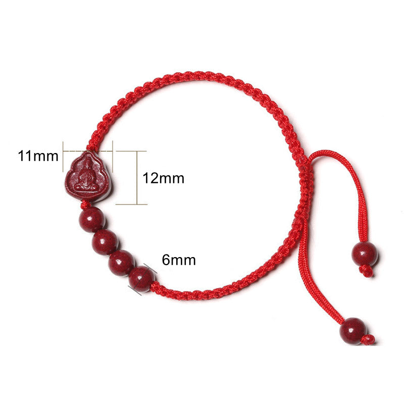 Crafted with traditional red cord and natural cinnabar Maitreya pendant with beads, this bracelet symbolizes joy, prosperity, and peace. As a symbol of auspicious tolerance, Maitreya is a lucky guardian for zodiac years or daily wear, adding warmth and blessings to life.
