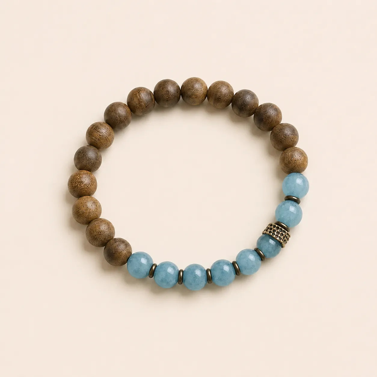 Agarwood & Blue Chalcedony Bracelet with chalcedony
