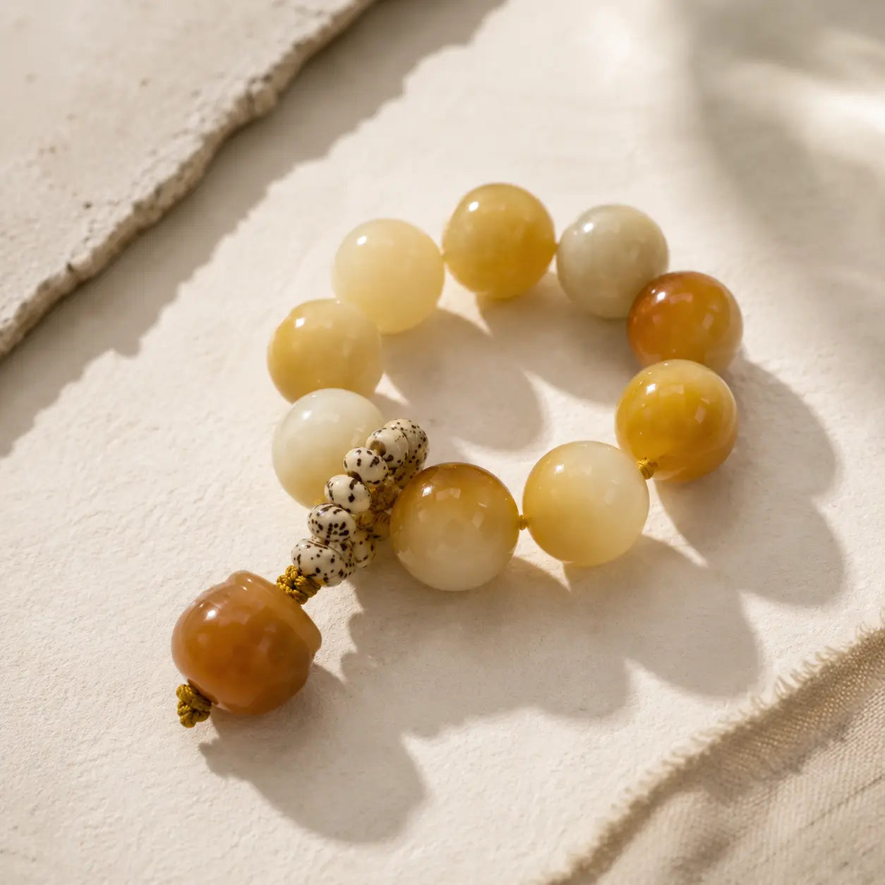 Bodhi Root Handheld Beads shown from another angle with bodhi