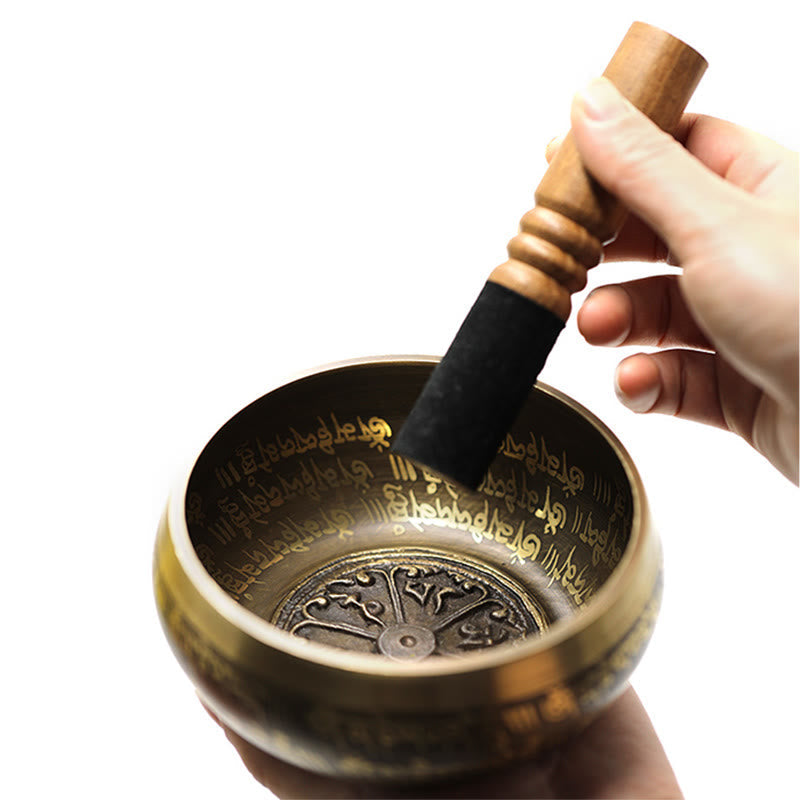 Tibetan Sacred Bronze Meditation Sound Bowl Set