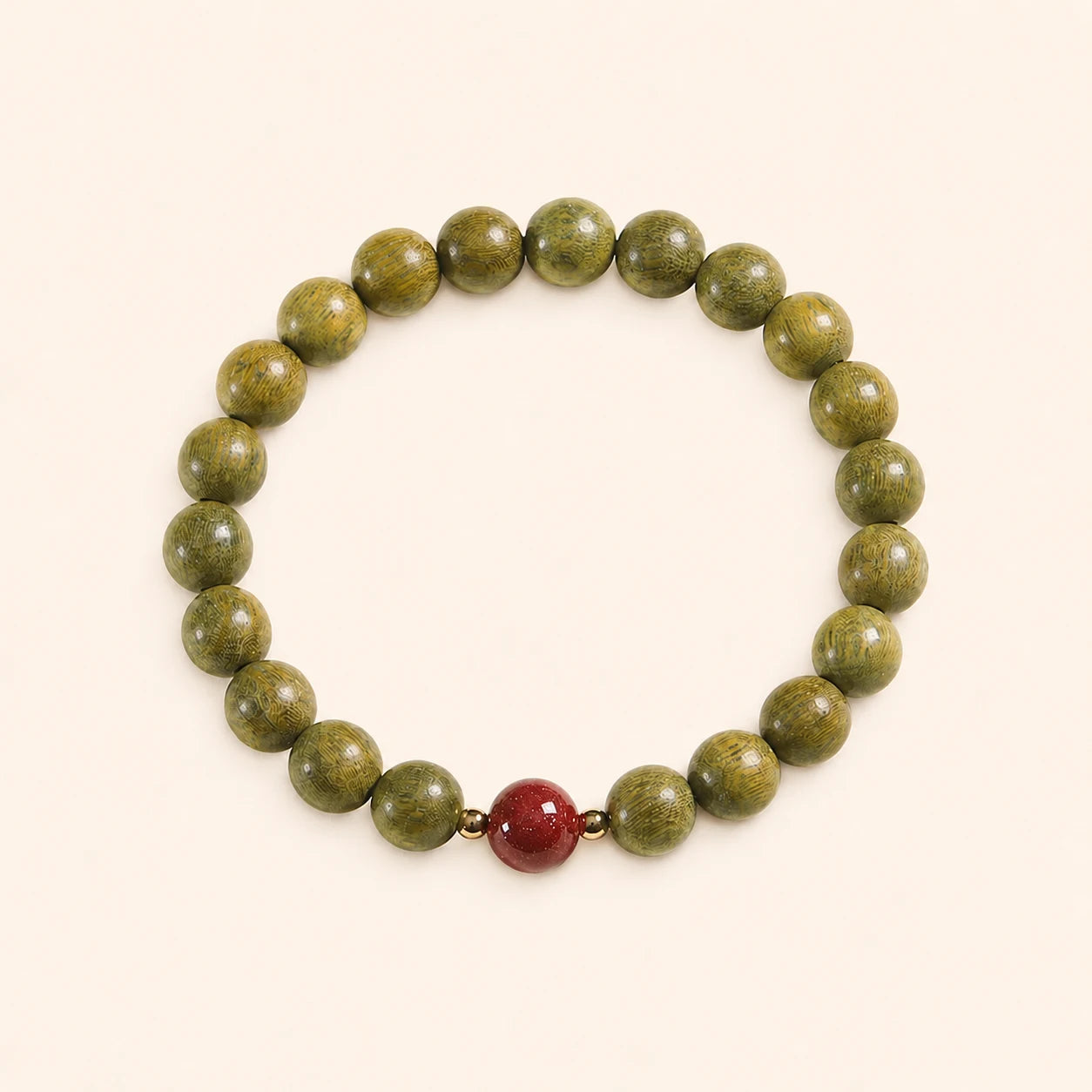 Green Sandalwood Cinnabar Balance Bracelet