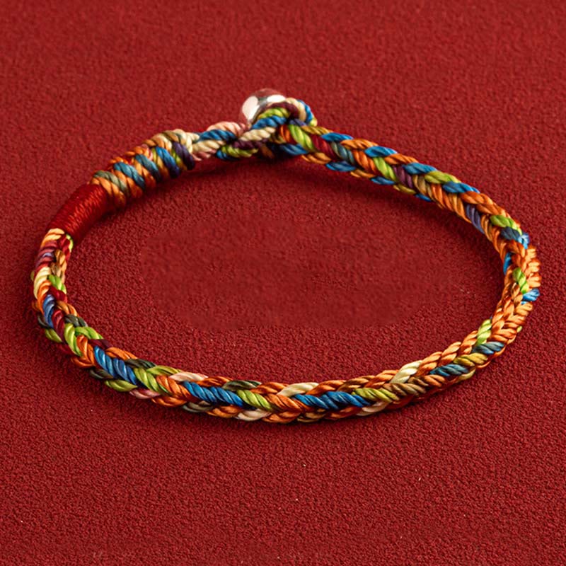 Five-Color Longevity Blessing Bracelet by TheFuMaster – woven multicolor cord symbolizing health, harmony, and long life energy.