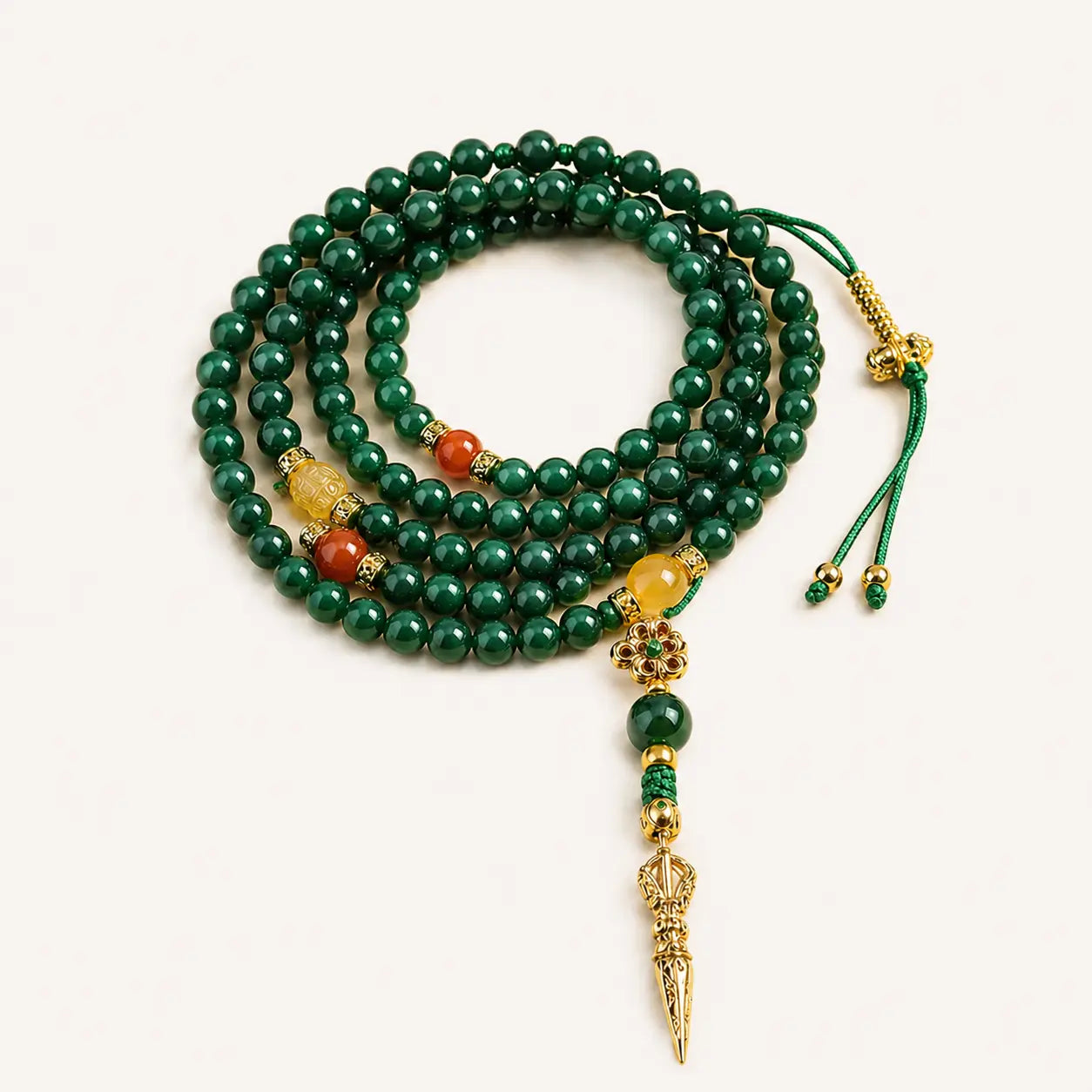 Green Agate 108 Mala with agate