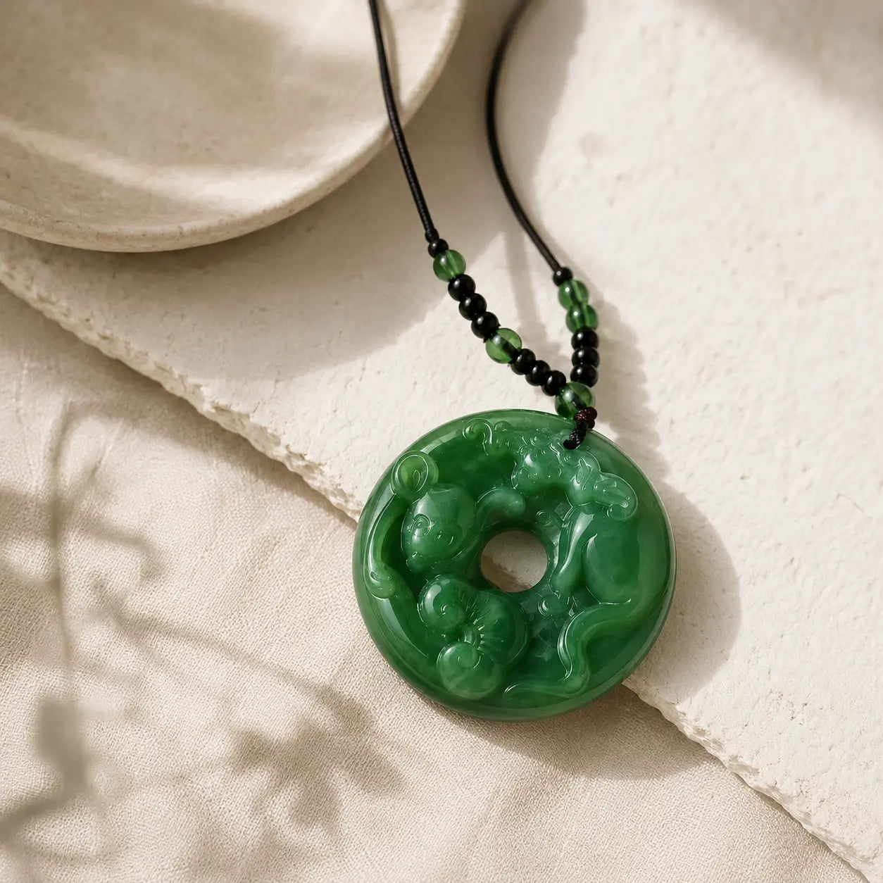 Green Rat Zodiac Safety Pendant detail view