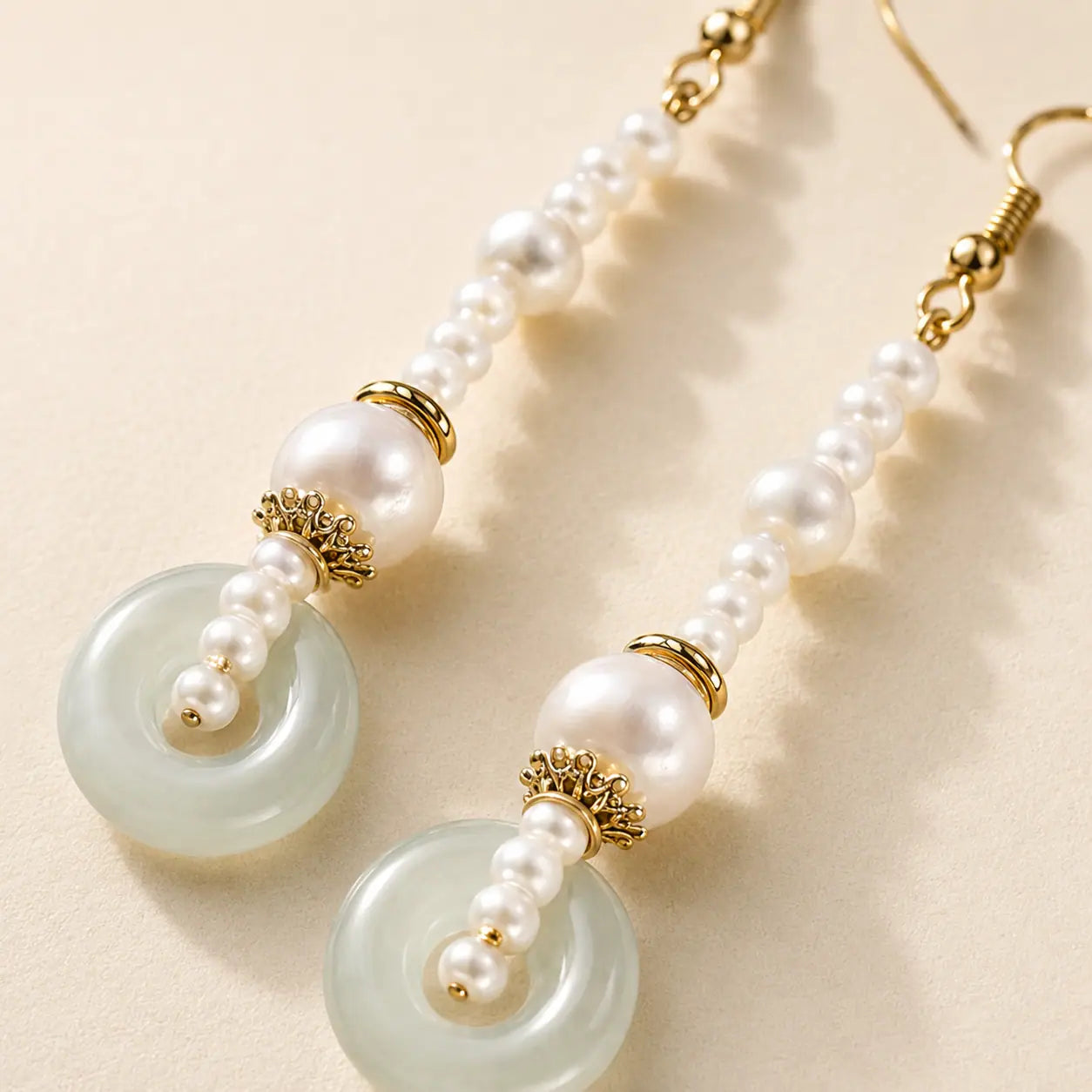 Peace Buckle Pearl Drop Earrings