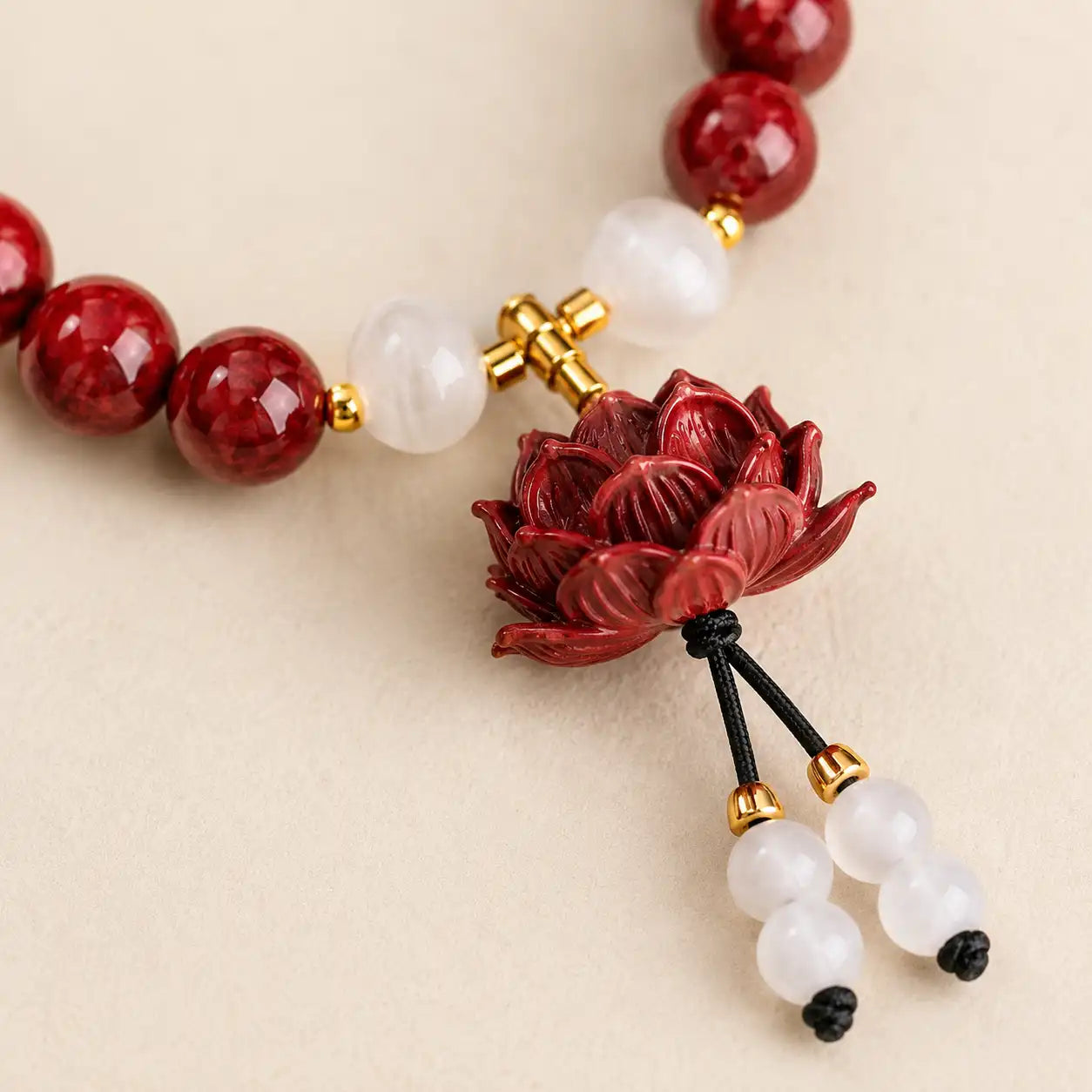 Cinnabar Lotus Protection Bracelet