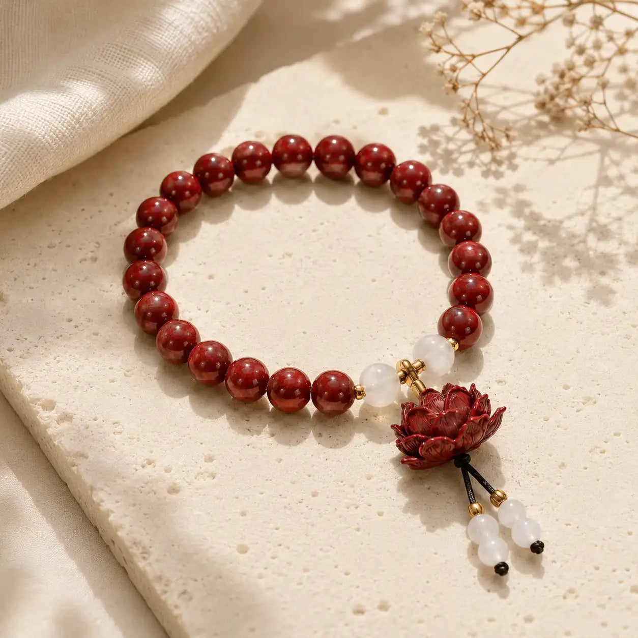 Cinnabar Lotus Protection Bracelet