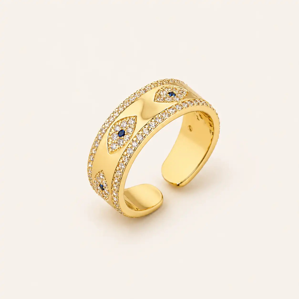 Gold Evil Eye Open Ring
