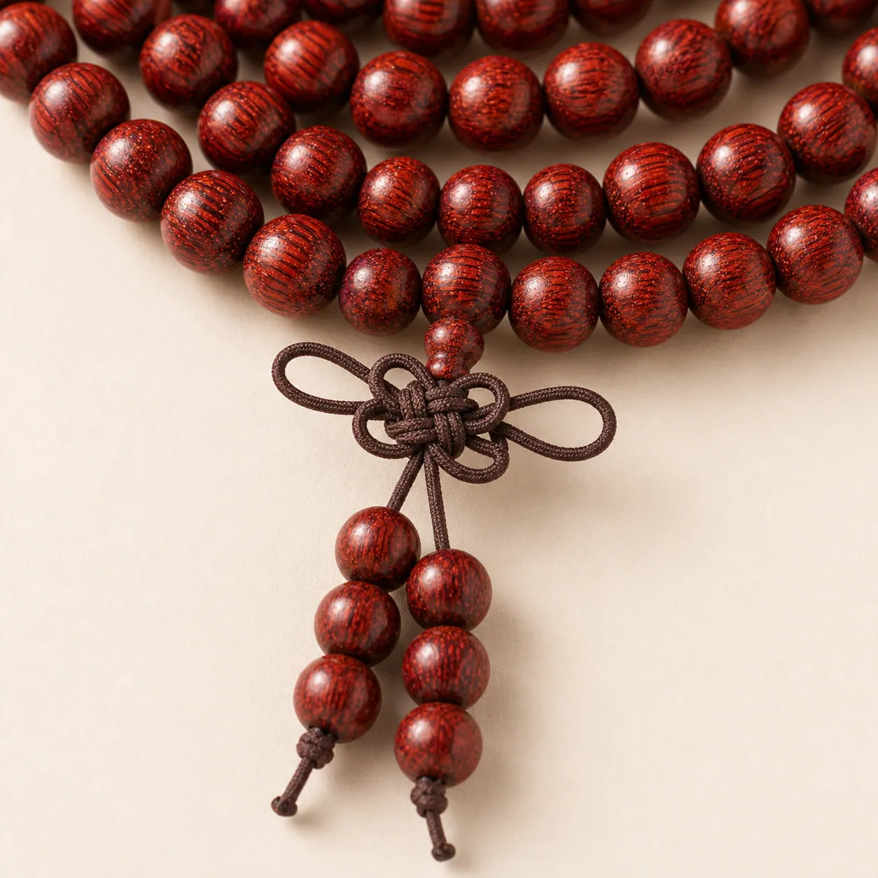 Warm Earth Red Sandalwood 108-Bead Mala