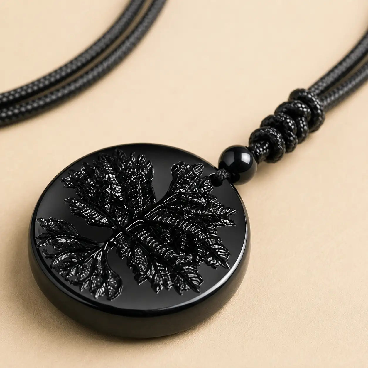 Obsidian Tree of Life Necklace