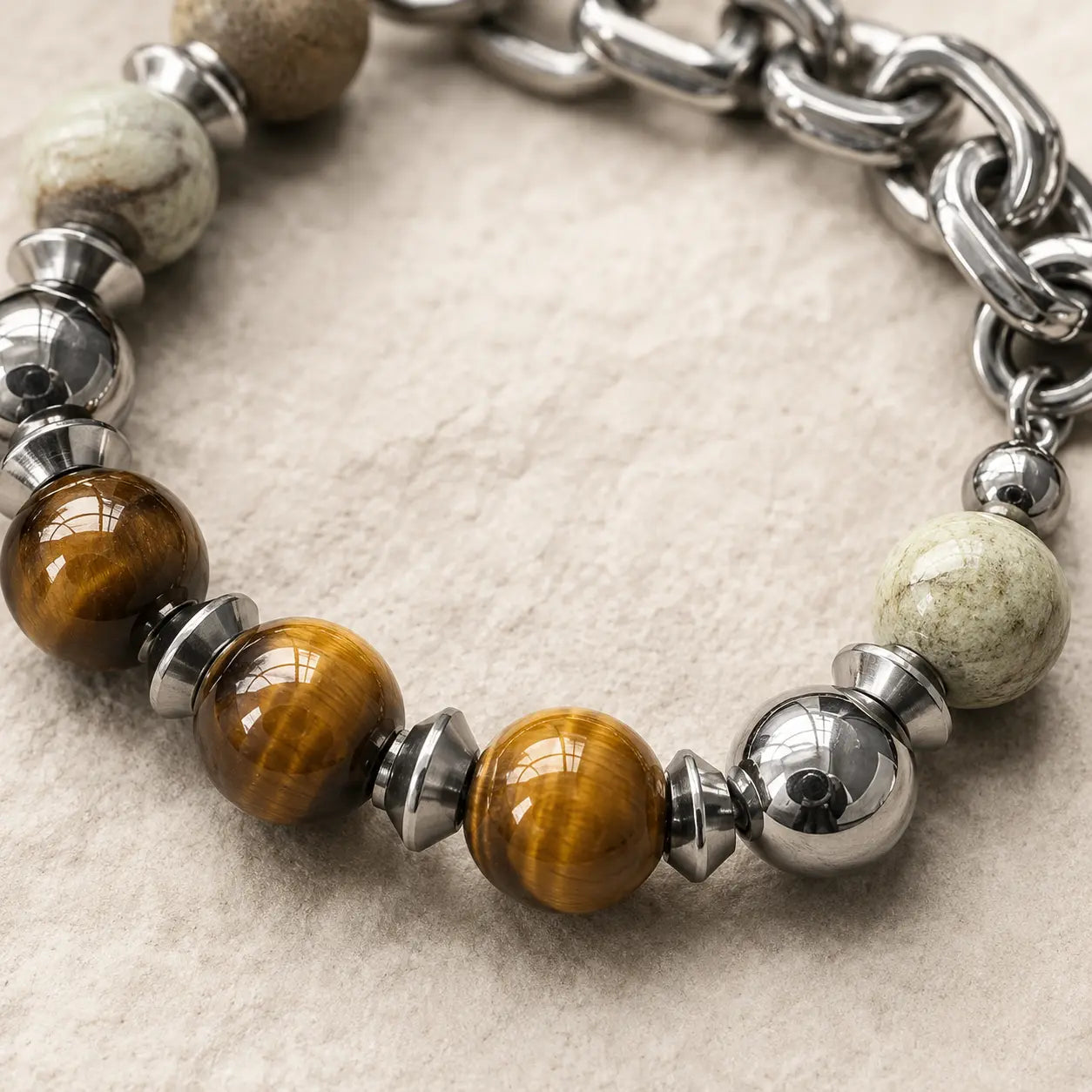 Tiger Eye Steel Protection Bracelet