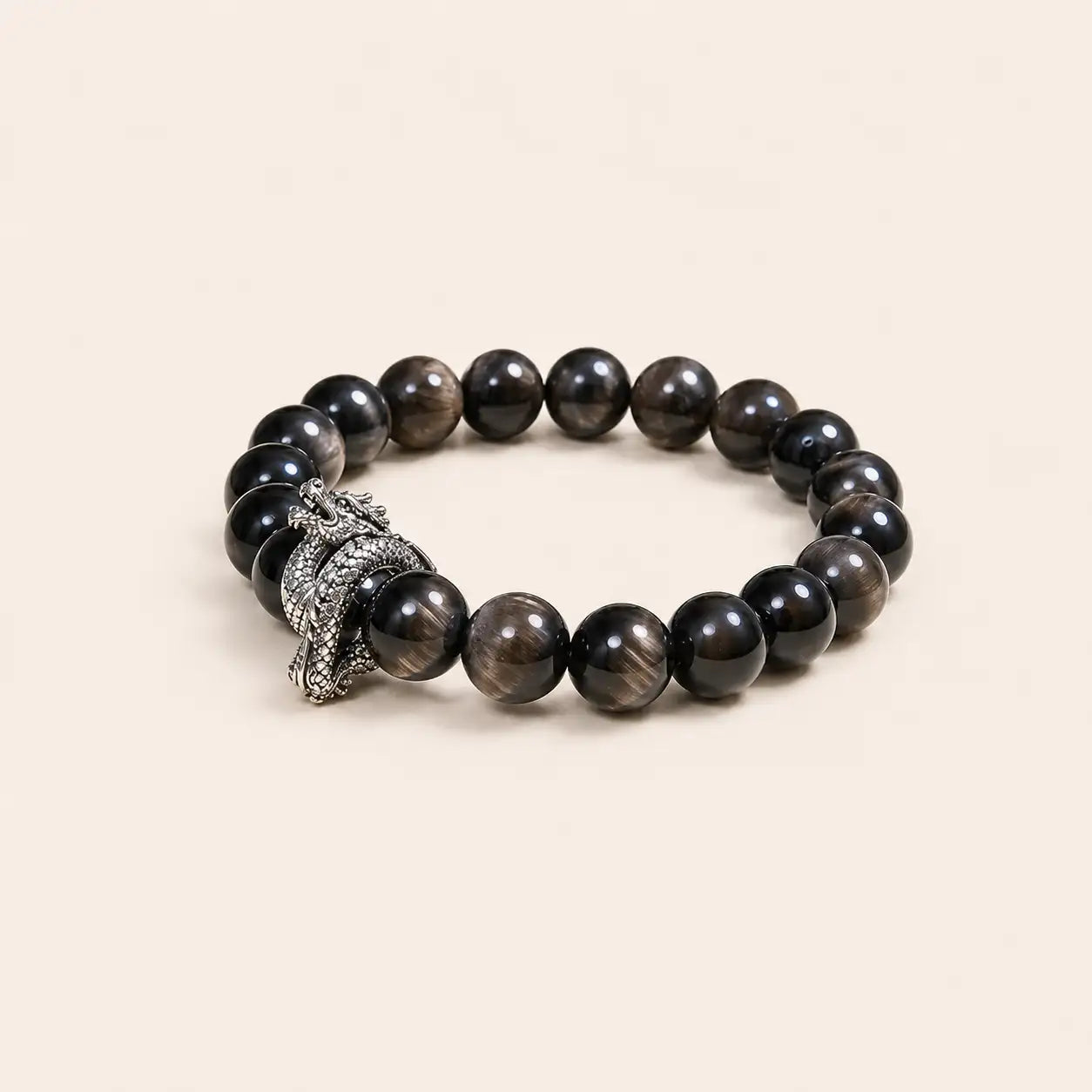 Silver Sheen Obsidian Bracelet