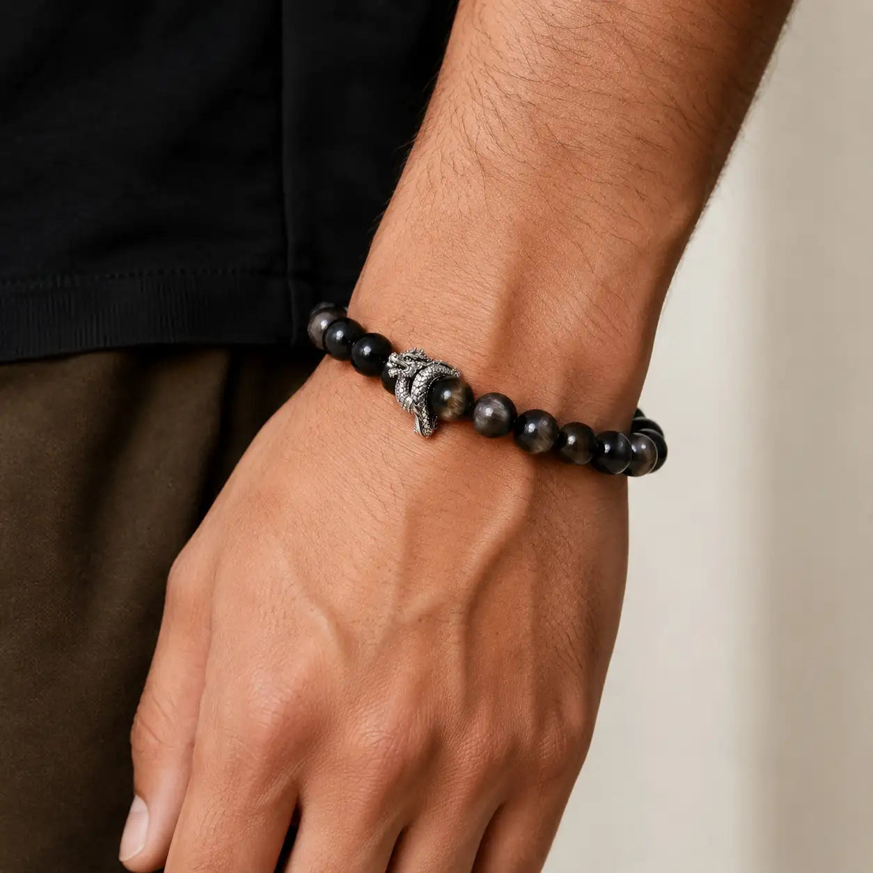 Silver Sheen Obsidian Bracelet