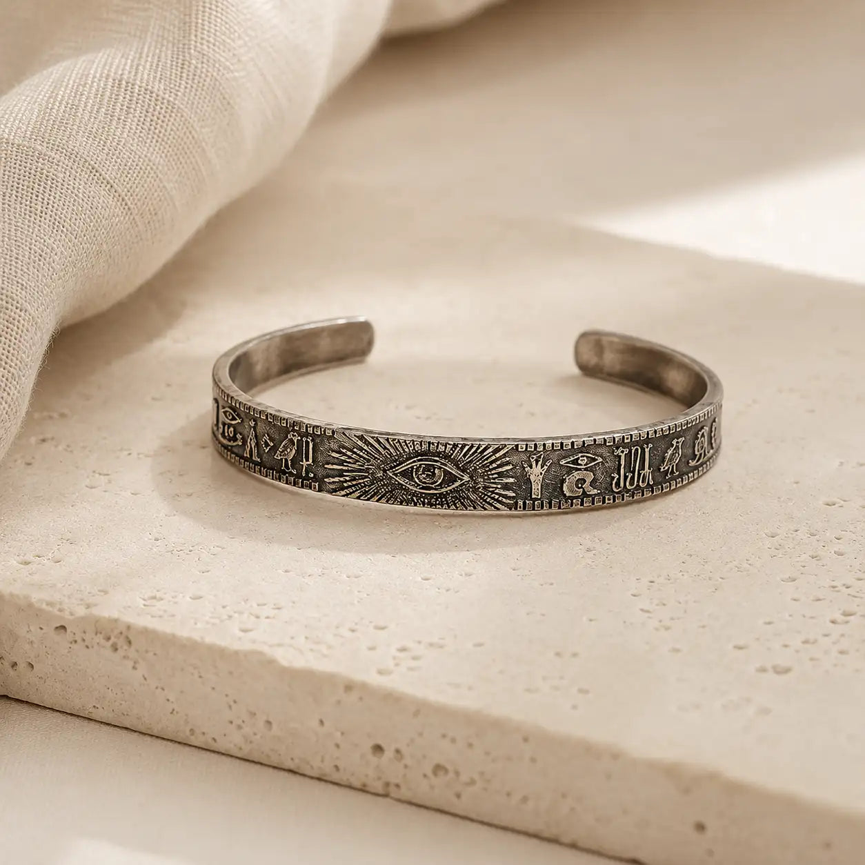 Tibetan Silver Eye Cuff Bracelet